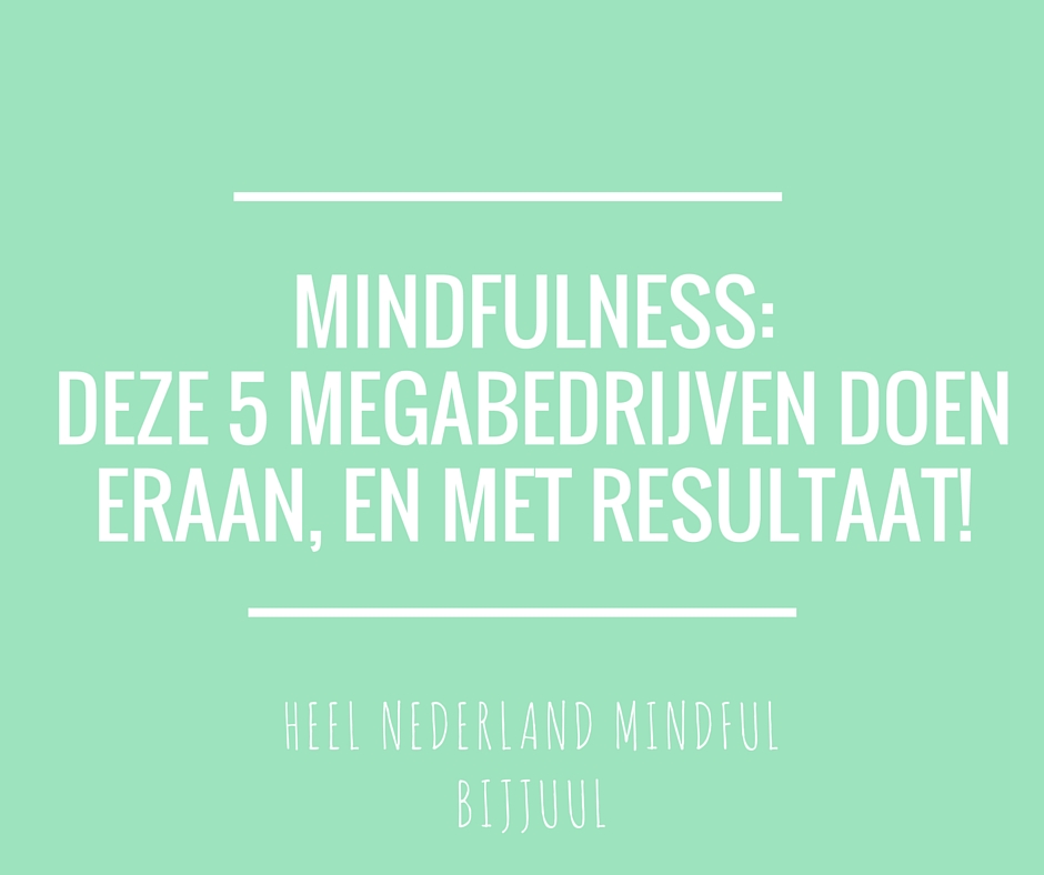 Mindfulness: deze 5 megabedrijven doen eraan, en met resultaat!